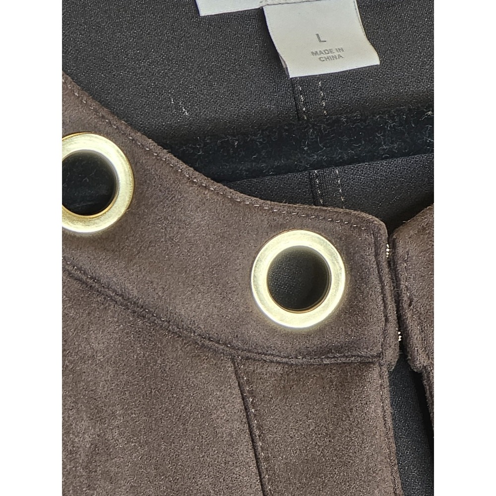 Allison Daley Brown Faux Suede Jacket SZ: Large - Picture 3 of 4